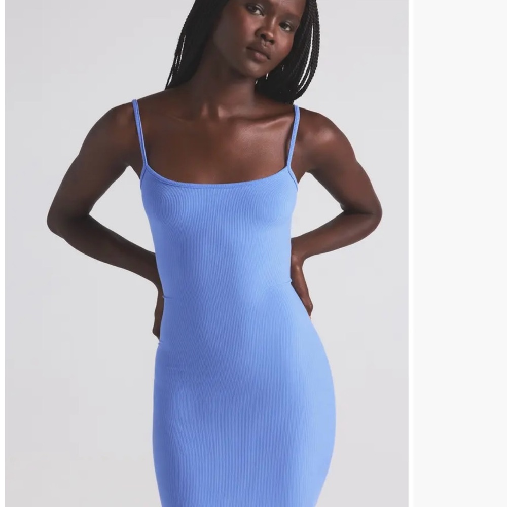 SKIMS blue lounge long slip dress -blue size Medium